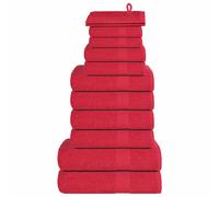 vidaXL Juego de toallas FROGN 12 piezas rojo 360 g/m²