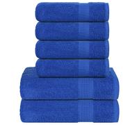vidaXL Juego de toallas FROGN 6 piezas azul 360 g/m²