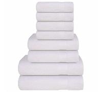 vidaXL Juego de toallas FROGN 8 piezas 360 g/m² Blanco