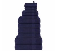 vidaXL Juego de toallas FROGN de 12 piezas 360 g/m² Azul Marino