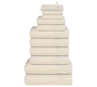 vidaXL Juego de toallas FROGN de 12 piezas color crema 360 g/m²