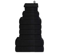 vidaXL Juego de toallas FROGN de 12 piezas negro 360 g/m²