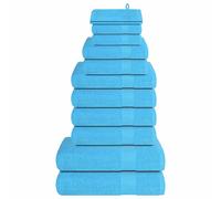 vidaXL Juego de toallas FROGN de 12 piezas turquesa 360 g/m²