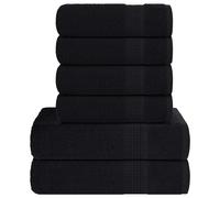 vidaXL Juego de toallas FROGN de 6 piezas 360 g/m² Negro