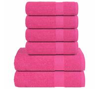 vidaXL Juego de toallas FROGN 6 piezas rosa 360 g/m²
