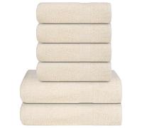 vidaXL Juego de toallas FROGN de 6 piezas color crema 360 g/m²