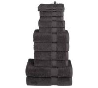 vidaXL Juego de toallas premium SOLUND 12 unidades antracita 600 gsm