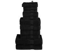 vidaXL Juego de toallas premium SOLUND 12 unidades negro 600 gsm