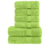 vidaXL Juego de toallas premium SOLUND 6 uds verde manzana 600 gsm