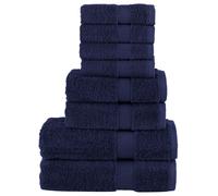 vidaXL Juego de toallas premium SOLUND 8 unidades azul marino 600 gsm