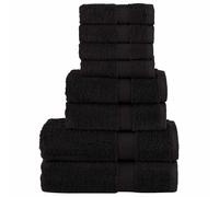 vidaXL Juego de toallas premium SOLUND 8 unidades negro 600 gsm