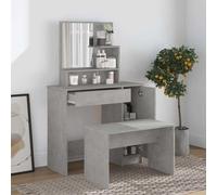 vidaXL Juego de tocador color gris hormigón 86,5x35x136 cm