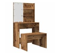 vidaXL Set de tocador con LED, madera contrachapada - Roble Sonoma/Marrón roble