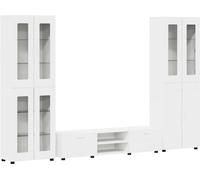 vidaXL Juego de tres armarios de TV FLORIN, color blanco, fabricados en material de madera