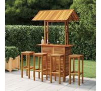 vidaXL Juego muebles de bar de jardín 5 pzas madera maciza de acacia