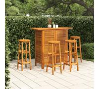 vidaXL Juego muebles de bar para jardín 5 pzas madera maciza de acacia