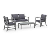 vidaXL Juego muebles de jardín 4 piezas y cojines madera acacia maciza