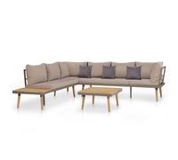 vidaXL Juego muebles de jardín 4 piezas y cojines madera maciza acacia