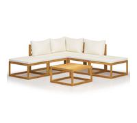 vidaXL Juego muebles de jardín y cojines 6 piezas madera maciza acacia