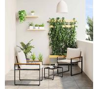 vidaXL Juegos de muebles 3 uds. Beige y crema Ratán
