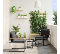 Juegos De Muebles Con Cojín 3 Pcs Gris Y Gris Oscuro Ratán Vidaxl