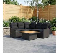 vidaXL Juegos de muebles 4 uds. Negro Ratán sintético