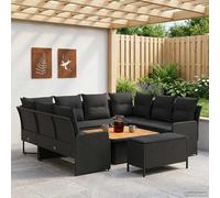 vidaXL Juegos de muebles 7 uds. Negro Ratán sintético