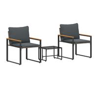 Juegos De Muebles Con Cojín 3 Pcs Gris Y Gris Oscuro Ratán Vidaxl