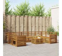 vidaXL Juegos de sofás 10 pcs Natural Madera de Acacia Sólida