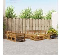 vidaXL Juegos de sofás 10 pcs Natural Madera de Acacia Sólida