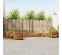 vidaXL Juegos de sofás 10 pcs Natural Madera de Acacia Sólida