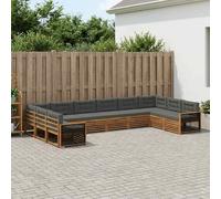 vidaXL Juegos de sofás 10 uds. Madera de Acacia Sólida