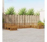 vidaXL Juegos de sofás 11 uds. Natural Madera de Acacia Sólida