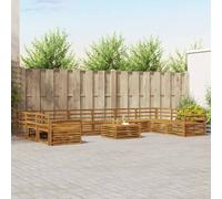vidaXL Juegos de sofás 11 uds. Natural Madera de Acacia Sólida
