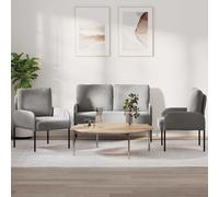 vidaXL Juegos de sofás con cojín 3 pcs Gris Claro 115 x 56 x 80 cm, Conjunto de sofá Moderno, Asiento cómodo para casa, sofá Elegante y Minimalista de Madera contrachapada