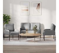 Juegos De Sofás Con Cojín 3 Pcs Gris Claro 115 X 56 X 80 Cm Vidaxl