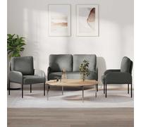 Juegos De Sofás Con Cojín 3 Pcs Gris Oscuro 115 X 56 X 80 Cm Vidaxl