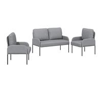 Juegos De Sofás Con Cojín 3 Pcs Gris Claro 115 X 56 X 80 Cm Vidaxl