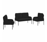 vidaXL Juegos de sofás 3 uds. Madera contrachapada Multicolor Negro