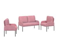 Juegos De Sofás Con Cojín 3 Pcs Rosa 115 X 56 X 80 Cm Vidaxl