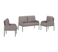 vidaXL Juegos de sofás 3 uds. Madera contrachapada Multicolor Taupé