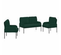 Juegos De Sofás Con Cojín 3 Pcs Verde Oscuro 115 X 56 X 80 Cm Vidaxl