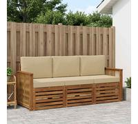 vidaXL Juegos de sofás 3 uds. Madera de Acacia Sólida