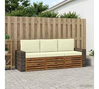vidaXL Juegos de sofás 3 uds. Madera de Acacia Sólida