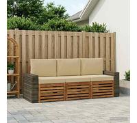 vidaXL Juegos de sofás 3 uds. Madera de Acacia Sólida