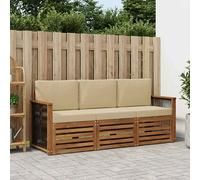 vidaXL Juegos de sofás 3 uds. Madera de Acacia Sólida