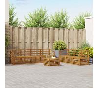 vidaXL Juegos de sofás 8 uds. Natural Madera de Acacia Sólida