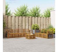 vidaXL Juegos de sofás 8 uds. Natural Madera de Acacia Sólida