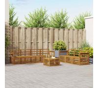 vidaXL Juegos de sofás 8 uds. Natural Madera de Acacia Sólida