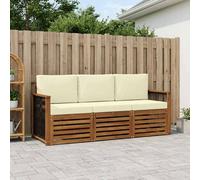 vidaXL Juegos de sofás con cojín 3 pcs Madera de Acacia Sólida